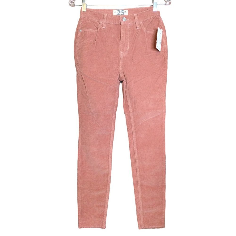 NWT Free People Womens Corduroy Jeans Pants Size 25 Raw Hem Skinny Lightweight